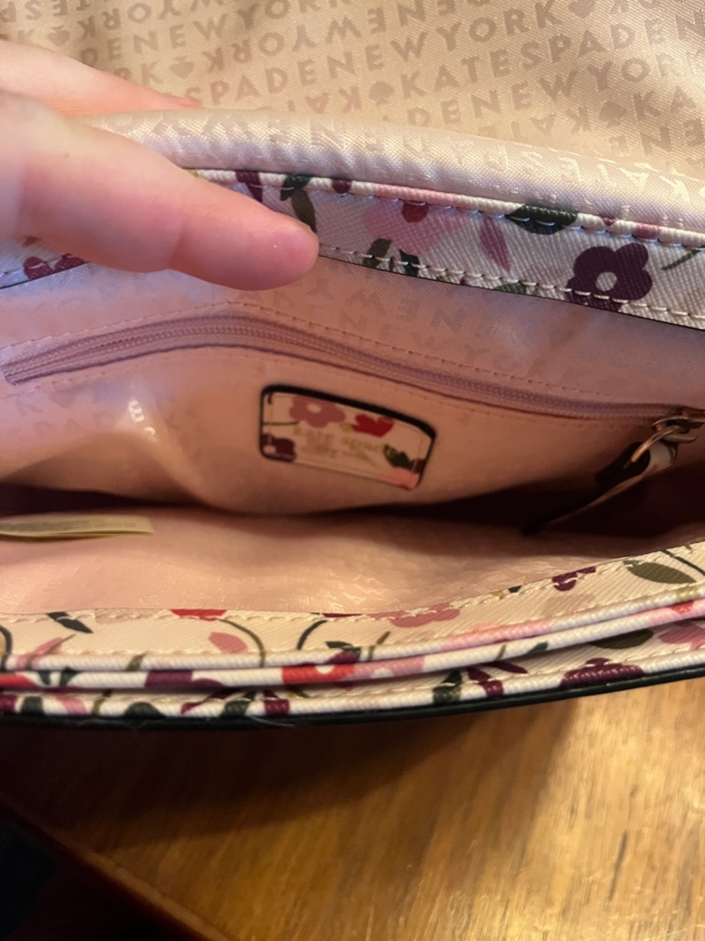 kate spade Floral Crossbody Bag in Black, Pink & Red - Picture 7 of 10